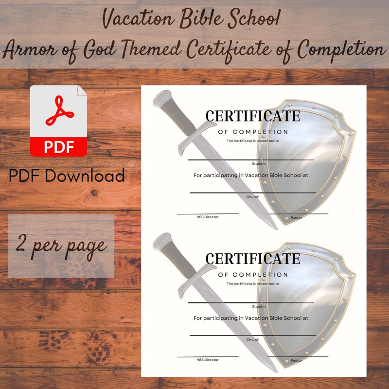 Vacation Bible School Ribbons For Graduation Vacation Bible School Certificate - Etsy