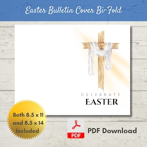 Easter Church Bulletin Cover | Bi-Fold Design | PDF | Celebrate Easter