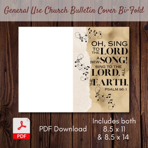 General Use Church Bulletin Cover | Bi-Fold Design | PDF | Sing to the Lord