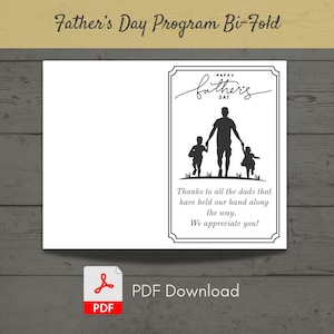 Copertina per bollettino della festa del papà / Design a due ante / PDF / Stampabile / Tenendosi per mano