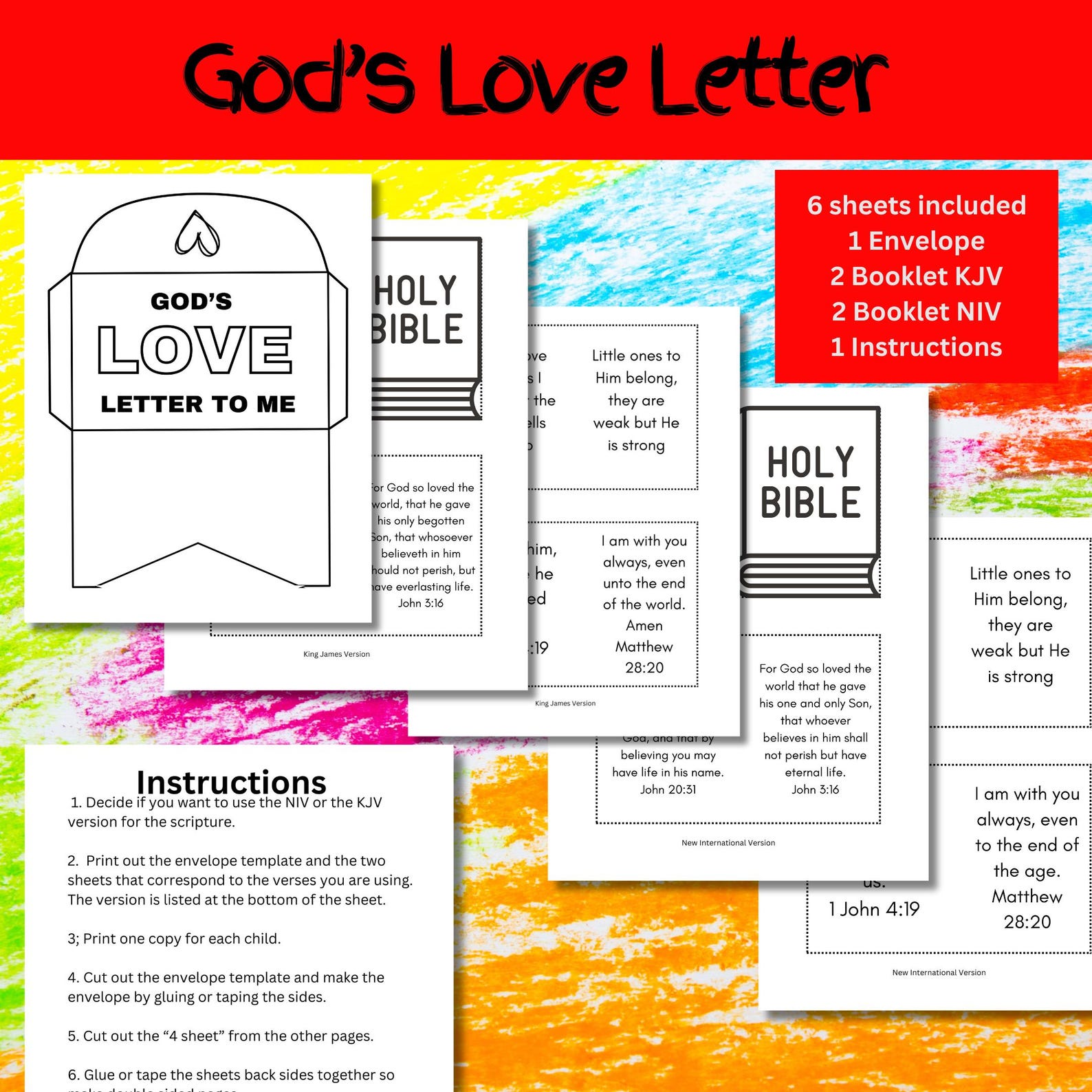 God's Love Letter to Me Craft | Sunday School | VBS | Homeschool ...