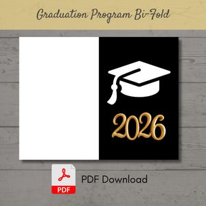 Graduation Program Cover | Bi-Fold Design | PDF