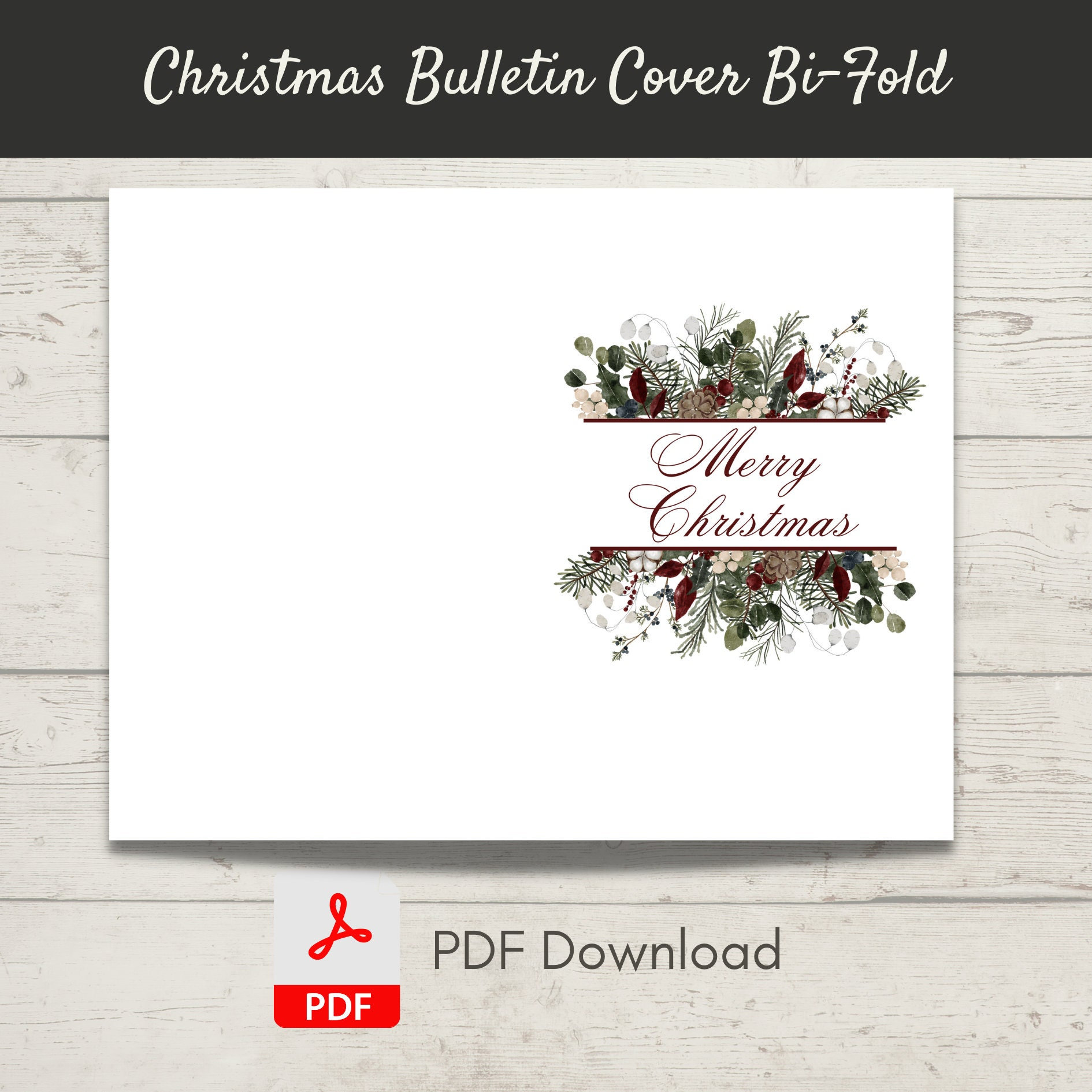 christmas church bulletin cover | merry christmas multi purpose