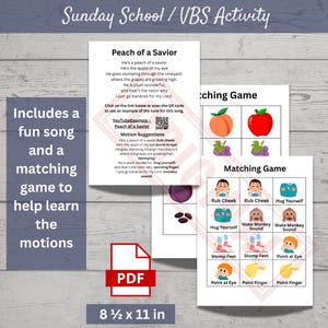 A Peach of a Savior - Song with Matching Game of fruits and motions