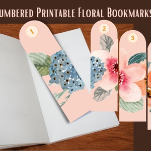 Printable Bookmarks | Numbered Bookmarks | Floral Pastel PDF - Etsy
