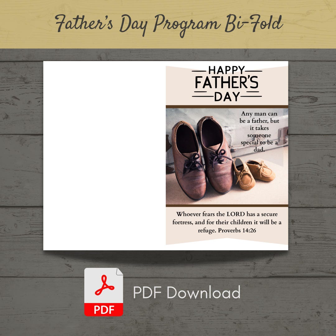 Father's Day Bulletin Cover | Bi-fold Design | PDF | Big Shoes ...