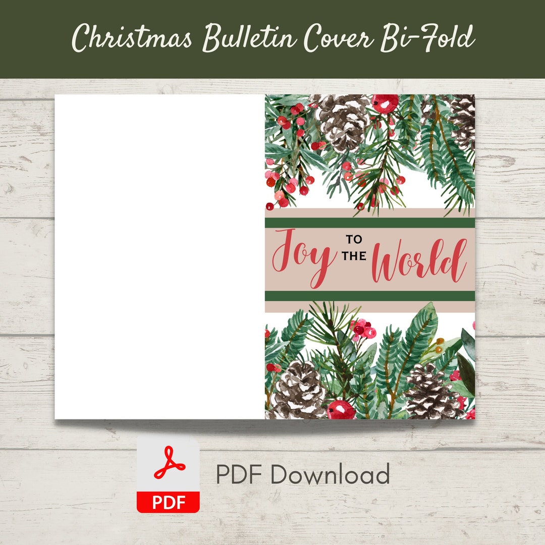 christmas church bulletin cover | bi-fold design | pdf | holiday