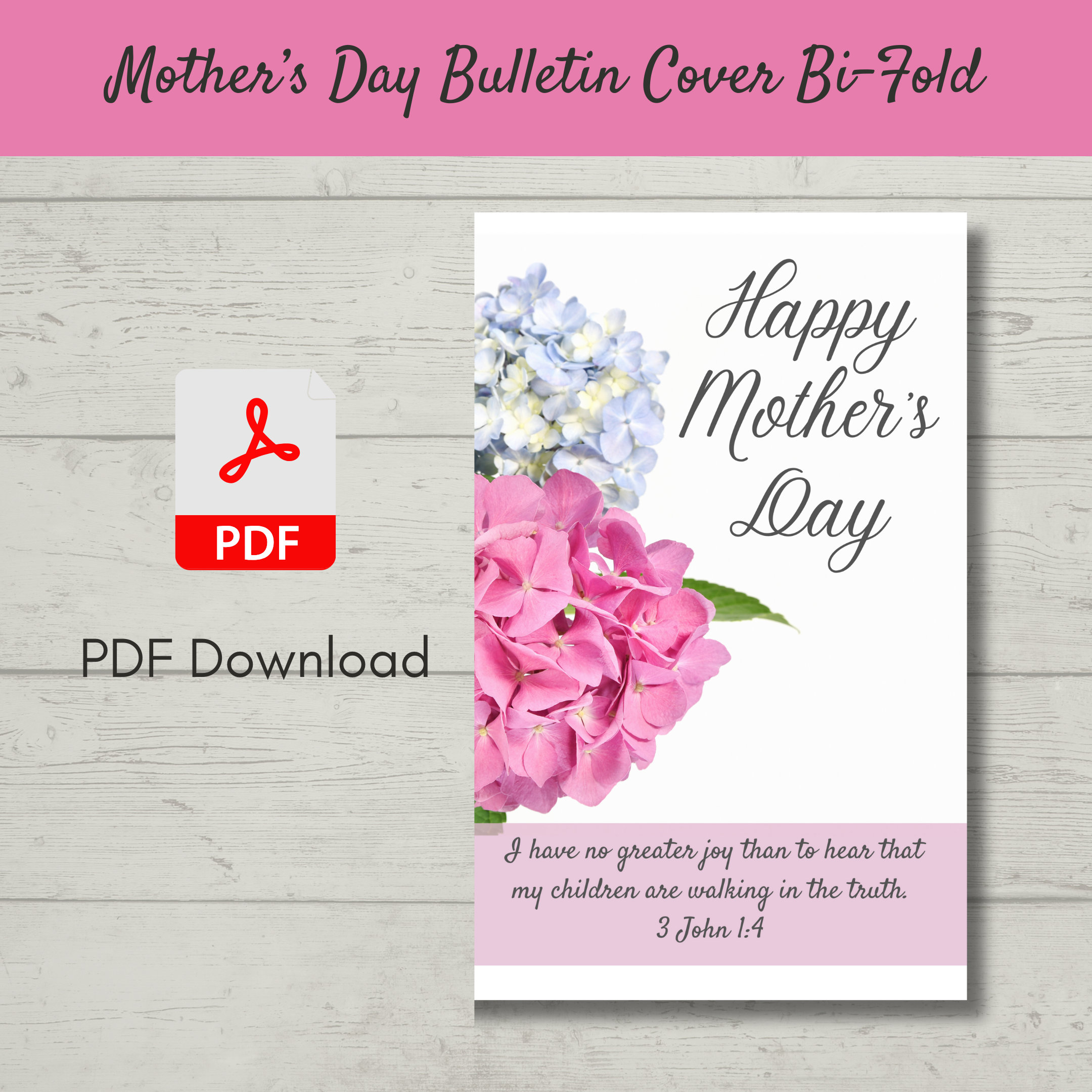 Mother's Day Church Bulletin Cover | Bi-fold Design | PDF - Etsy