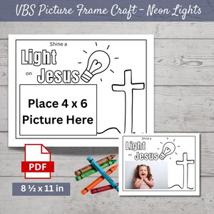 Vacation Bible School - Be a Light Picture Frame Craft