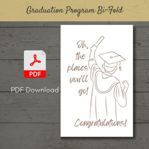 Graduation Program Cover | Bi-fold Design | PDF | Oh the Places You'll ...