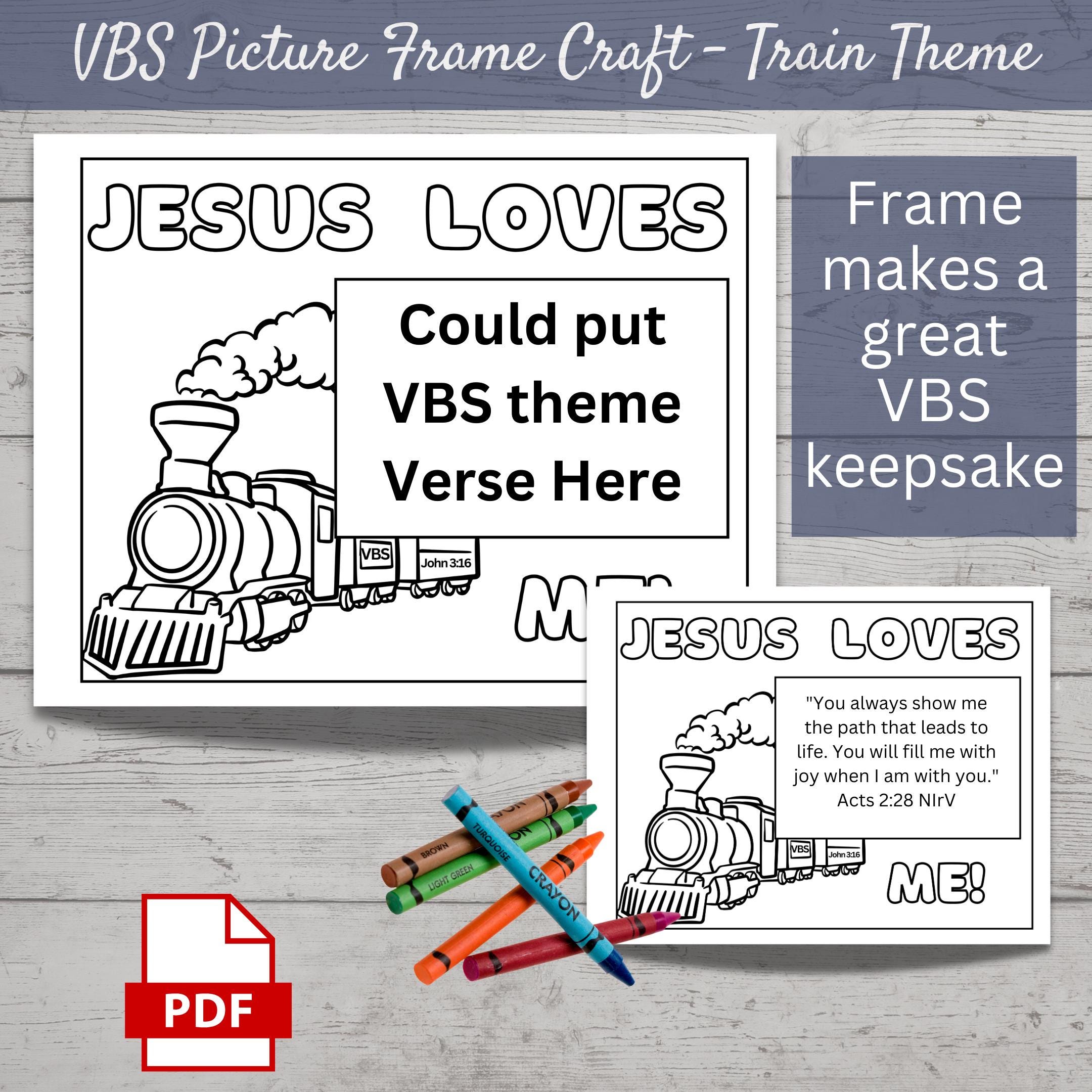 Vacation Bible School - Train Theme Picture Frame Craft - Etsy