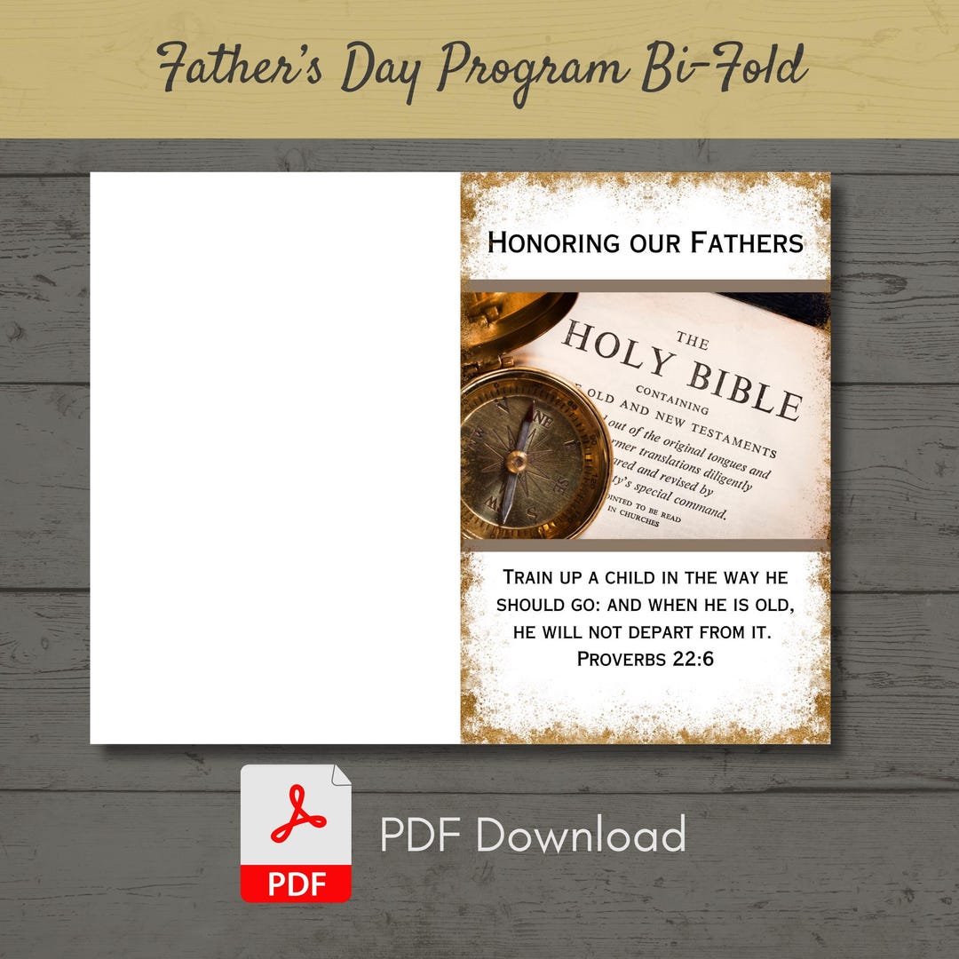 Father's Day Bulletin Cover | Bi-fold Design | PDF | Compass With Bible ...