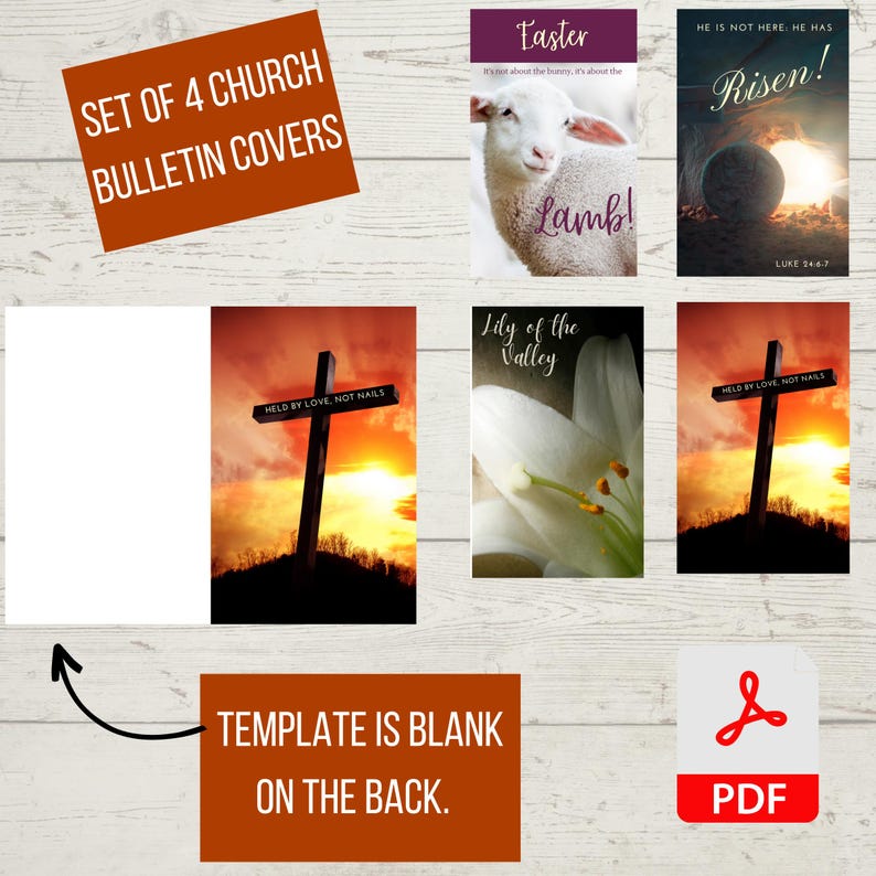 Easter Church Bulletin Cover | Resurrection Day Bulletin | PDF | Free Template image 2