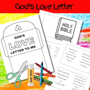 Carta de amor de Dios para mí Manualidad / Escuela Dominical / Escuela Bíblica de Verano / Educación en el hogar / Descarga instantánea imprimible