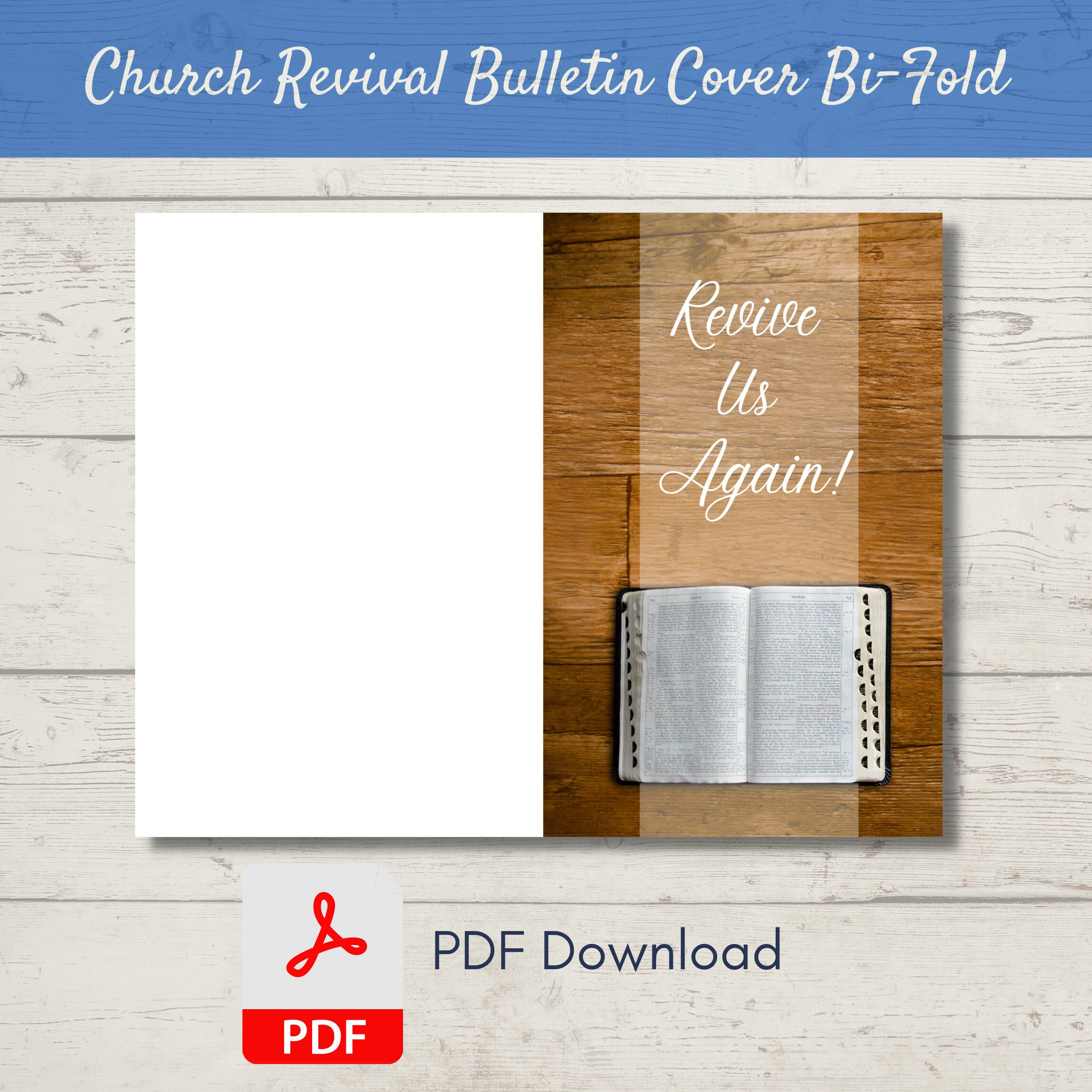 Church Revival Bulletin Cover Bi-fold Design PDF Revive - Etsy
