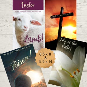 Easter Church Bulletin Cover | Resurrection Day Bulletin | PDF | Free Template image 1