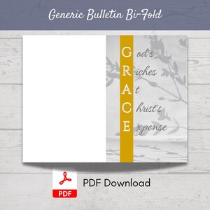 Pode incluir: Um quadro de avisos branco com uma faixa amarela e a palavra "GRACE" escrita em letras pretas. As letras são definidas pelas palavras "God's riches at Krist's expense".
