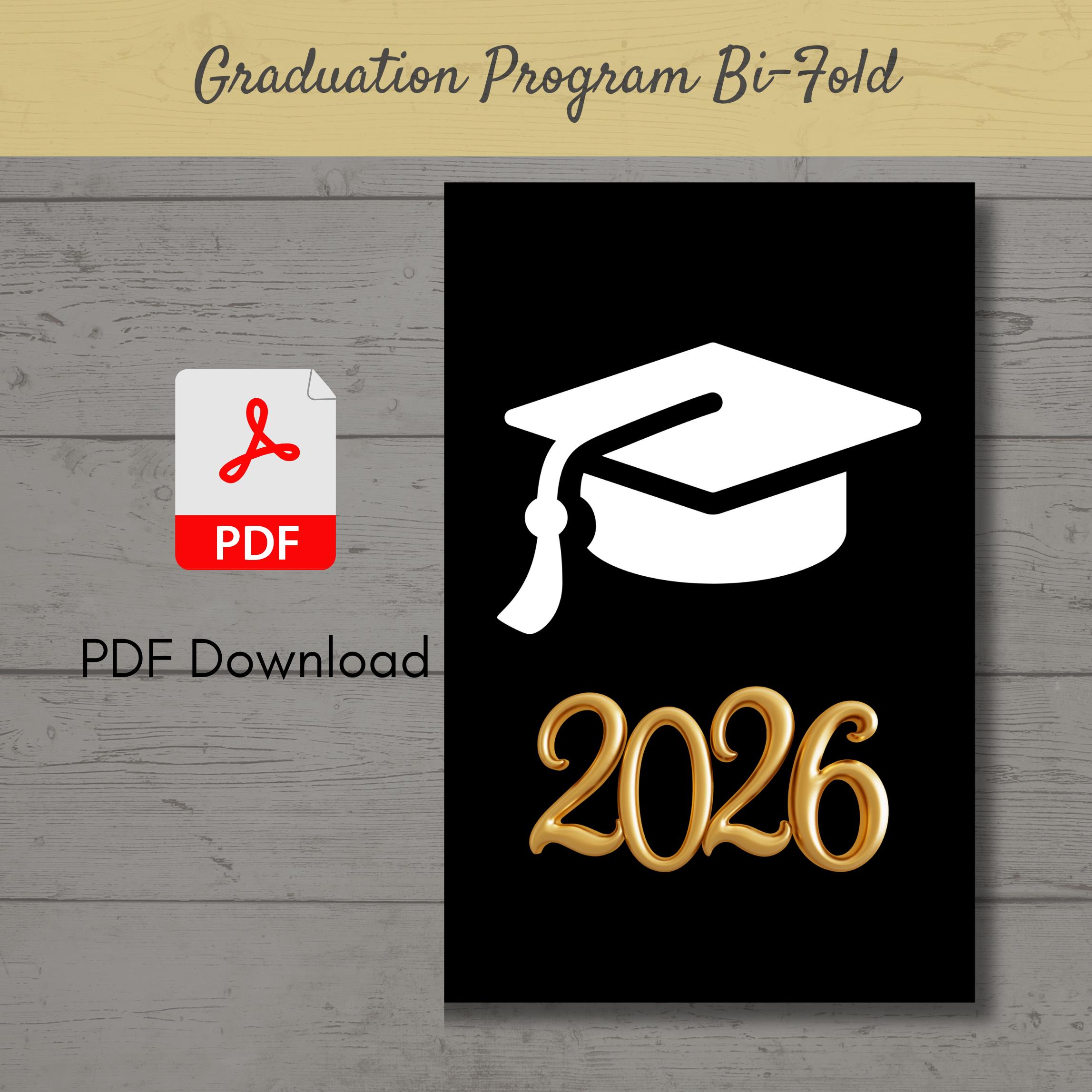 Graduation Program Cover | Bi-fold Design | PDF - Etsy