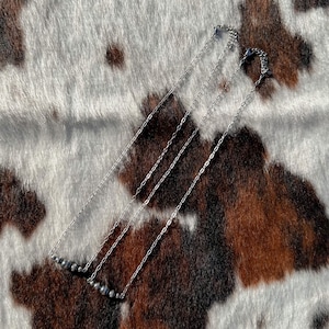 Genuine Sterling Silver Navajo Pearl Bar Necklace - Western Necklace