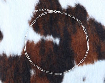 The “Rattlesnake” - Western Chain Necklace - Paperclip Chain Necklace