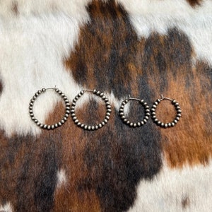 Navajo Pearl (Faux) Mini Hoops - Western Earrings - Hoop Earrings