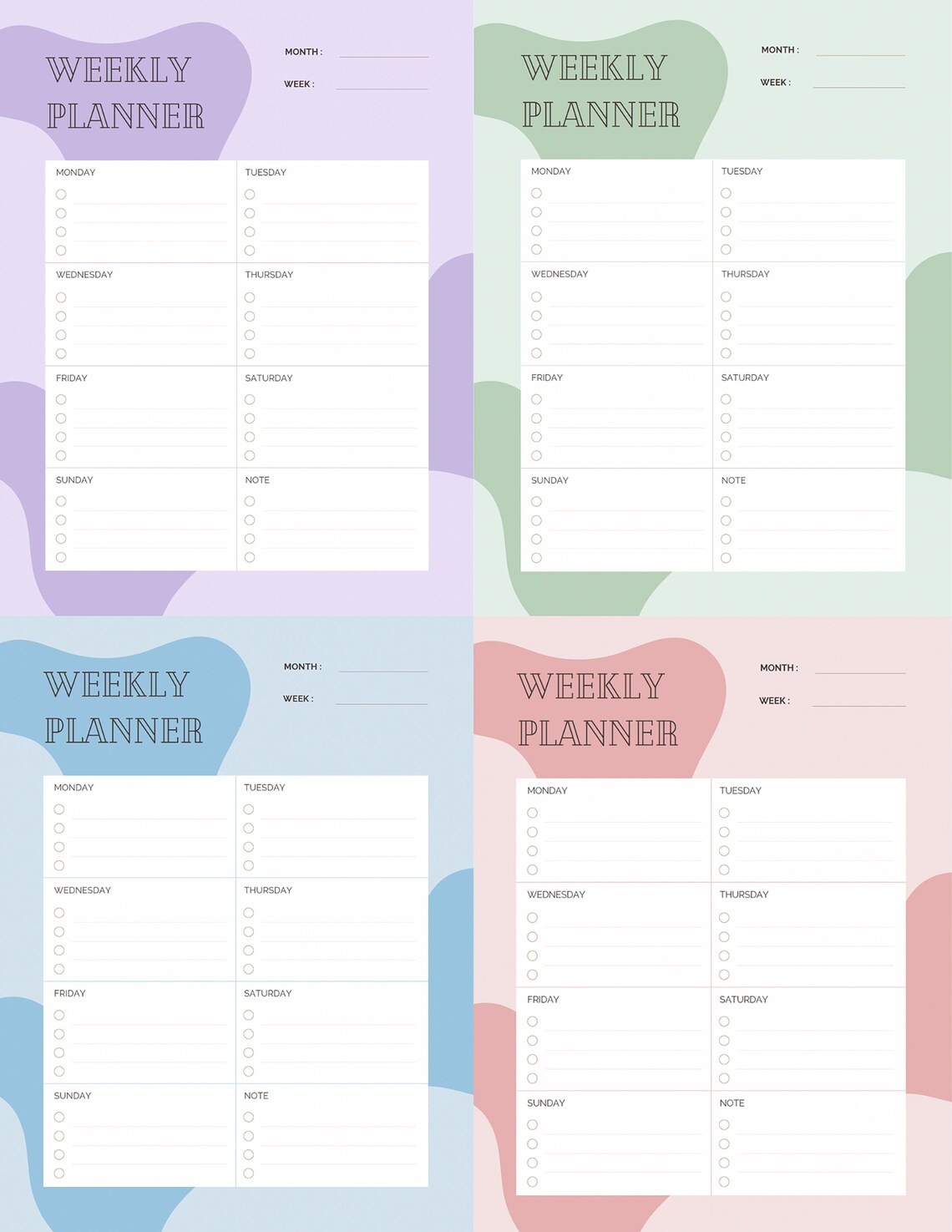 Planner Bundle, Weekly to Do List Printable, Productivity Planners ...