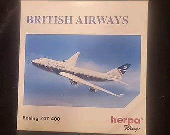 Herpa British Airways Boeing 747-400 Kolekcjonerski model odlewany 1/500 500708 MIB