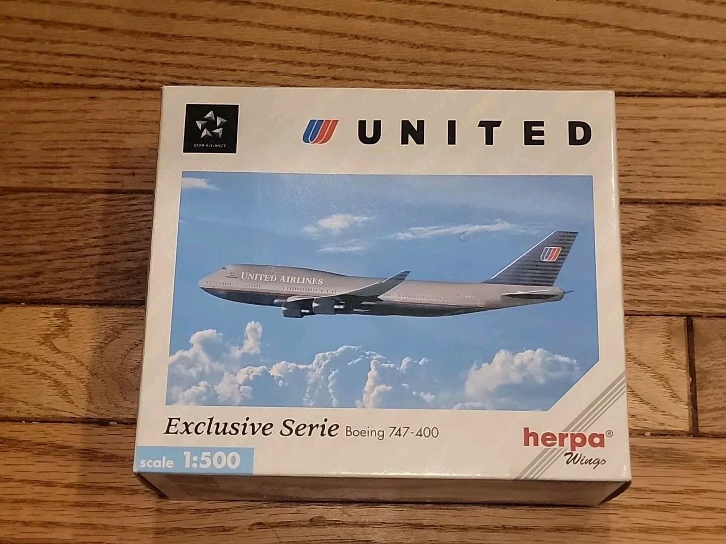 ユナイテッド航空 United B747-400 Herpa 1/400 Herpa Wings United Airlines BOEING 747-400 Exclusive Serie 511520
