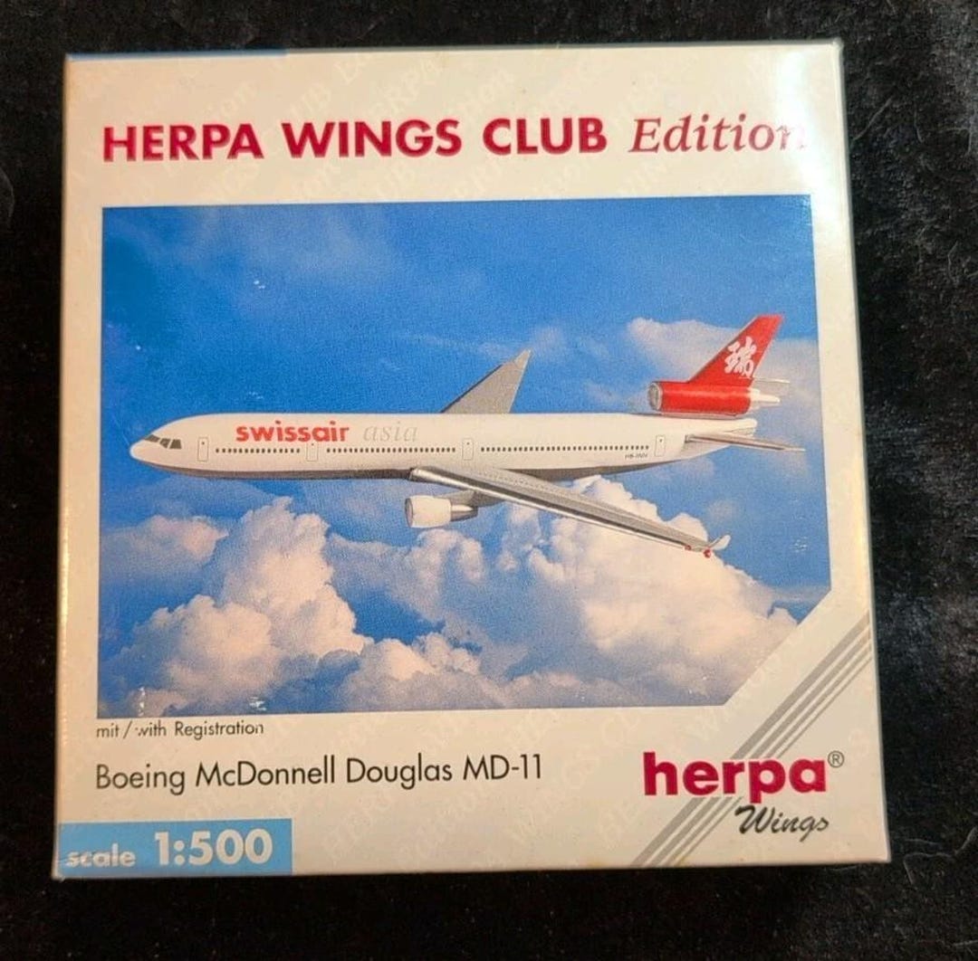 Herpa Wings Swissair Asia Mcdonnell Douglas MD-11-1:500-511896 Old