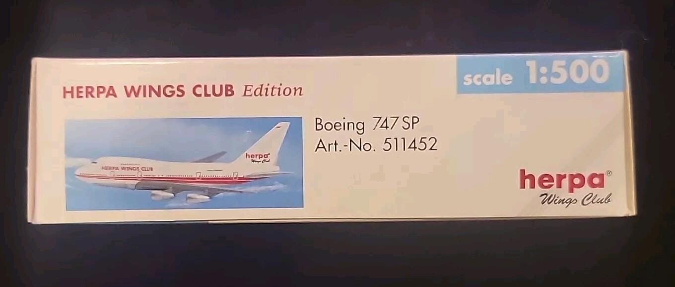 Herpa Wings Club Edition Boeing 747SP 1/500 Plane - 511452 Old