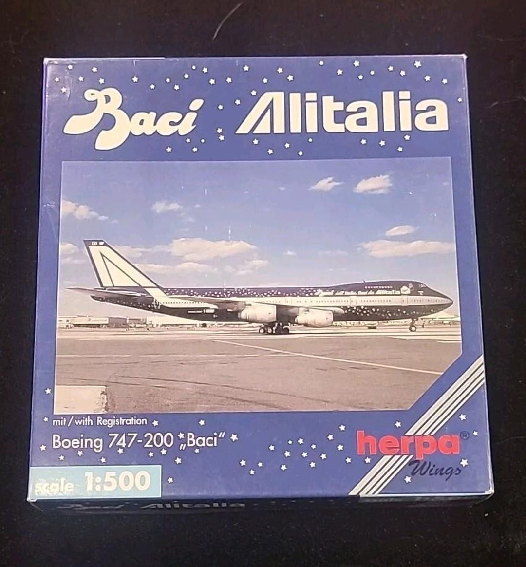 Herpa Wings Baci Alitalia Boeing 747-200 1:500 -502672 Old Store