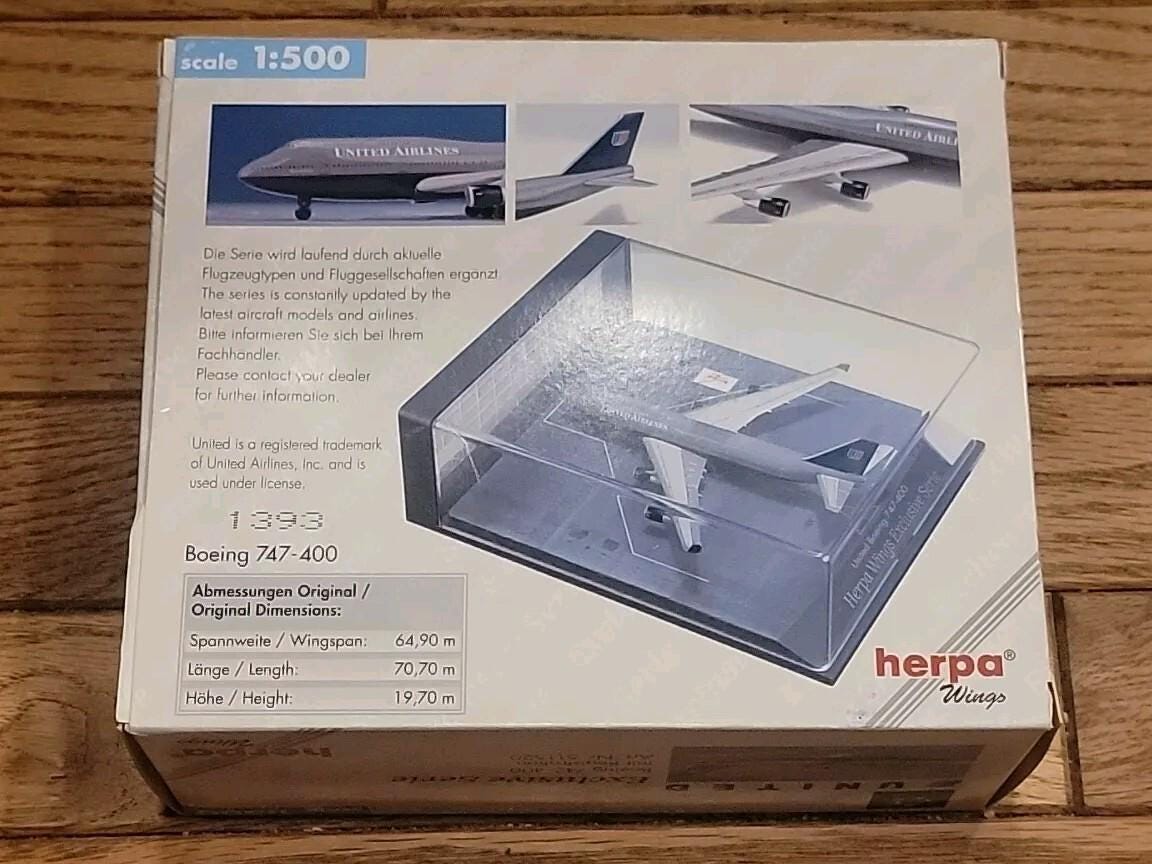 Herpa Wings United Airlines BOEING 747-400 Exclusive Serie 511520