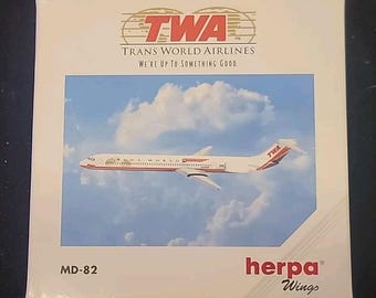 Herpa 1:500 Twa Trans World Airlines Md-82 Aircraft 511247 Old Store Stock Mib
