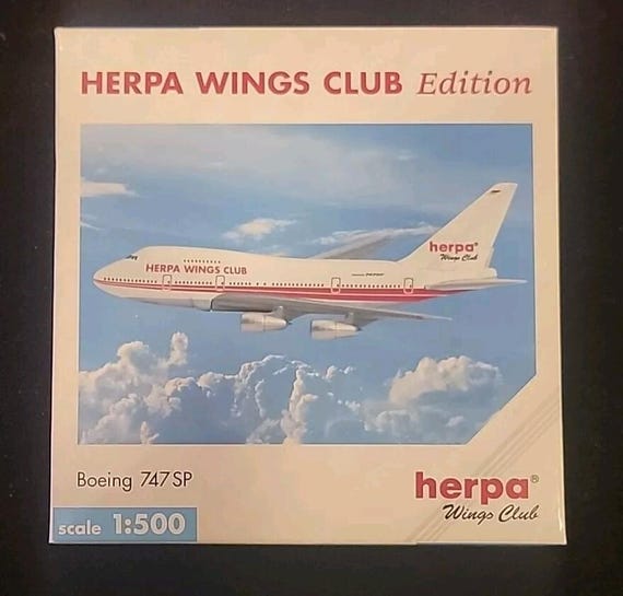 Herpa Wings Club Edition Boeing 747SP 1/500 Plane - 511452 Old