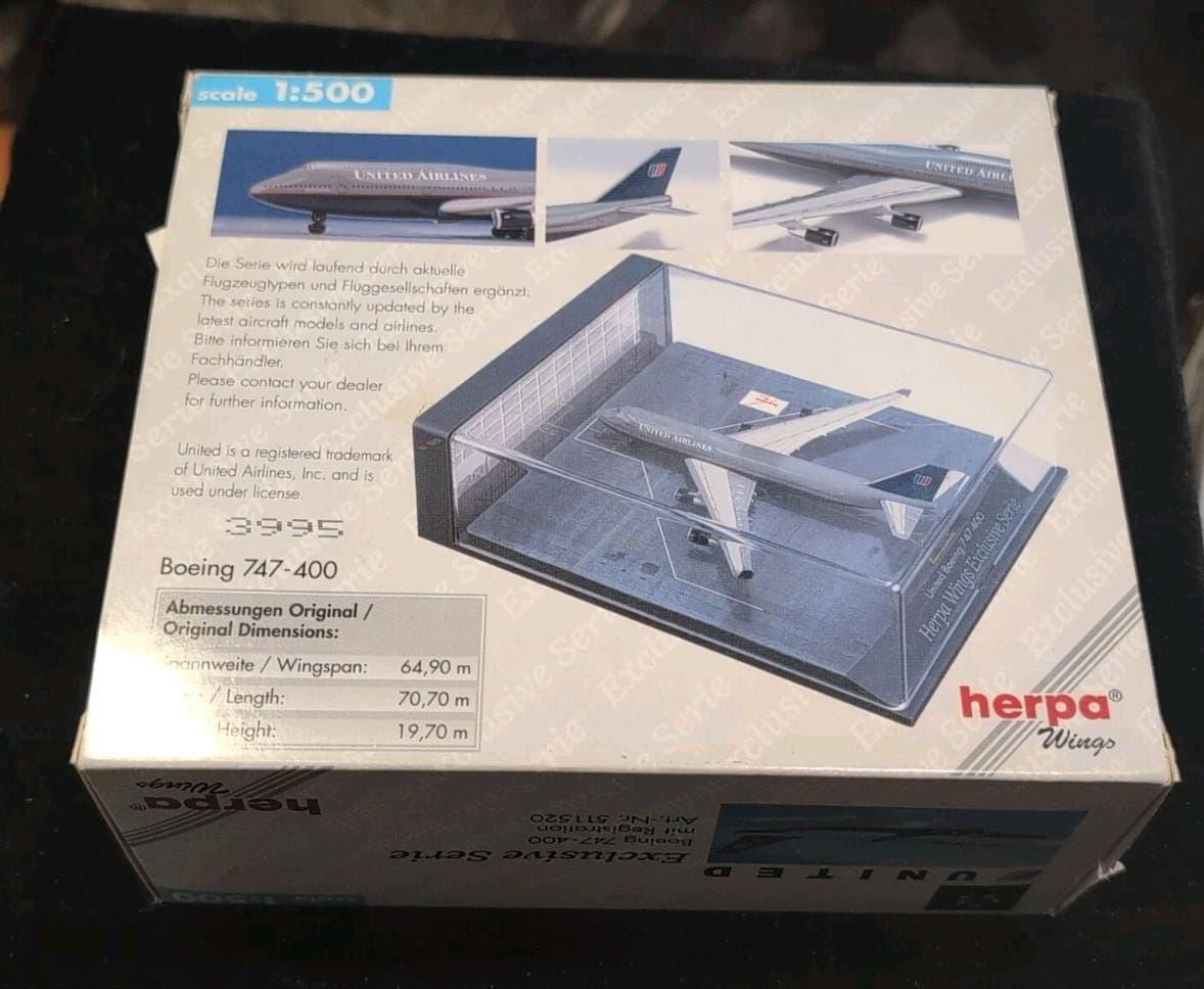 Herpa Exclusive Serie United Airlines Boeing 747 400 - 511520