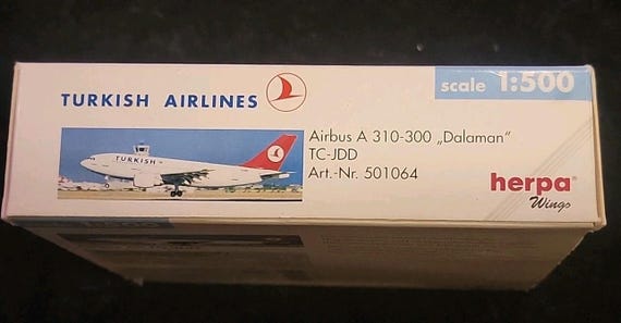 Herpa Wings 1:500 Die 501064 Turkish Airlines A310-300 TC-JDD -old