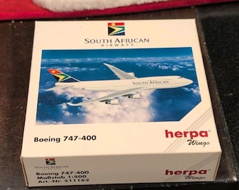 Herpa Wings SOUTH AFRICAN AIRWAYS Boeing 747-400 -1:500 511162-Stock antiguo