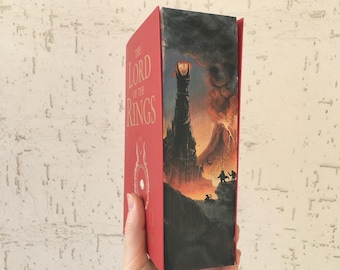JRR Tolkien's The Lord of the Rings with ForeEdge Painting of Mount Doom and Barad-dûr