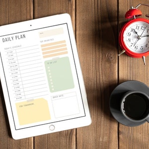 Pastel  Daily Planner , To Do List Printable, Instant Download , Undated , Digital Planner Daily Schedule, Minimal productivity, Goodnotes