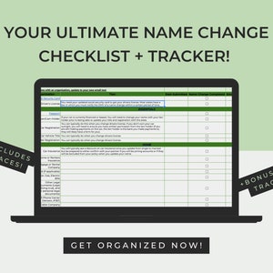 Newlywed Name Change Checklist: 90+ Places Tracker (Digital Download)