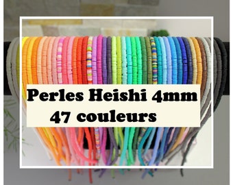 Fils de perles Heishi, environ 400 à 450 rondelles en pâte polymère de 4mm, séparateur multicolore pour bracelet prénom élastique collier