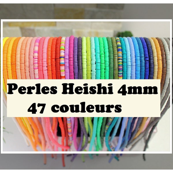 Fils de perles Heishi, environ 400 à 450 rondelles en pâte polymère de 4mm, séparateur multicolore pour bracelet prénom élastique collier