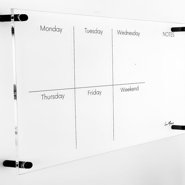 Clear Acrylic Weekly Wall Planner, Acrylic Whiteboard planner, Acrylic Weekly Board,Home Office Decor, Mothers Day Gift