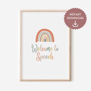 Welcome To Speech Print Digital Download, Speech Therapy Poster, SLP Office and Classroom Decor, Speech Therapy Gift, Speech Room Decor