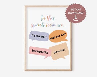 Speech Room Sign Digital Download, Logopädie Raumdekor, Speech Pathology Poster, Logopädie Dekor, SLP Büro und Klassenzimmer Dekor