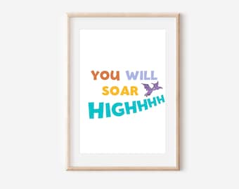 Speech Therapy Poster Digital Download, You Will Soar High Print, Speech Therapy Room Decor, Printable SLP Classroom and Office Decor