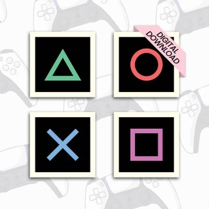 Playstation Buttons/Symbols (for PRINT & WEB) in .jpg and .png format [1:1 ratio] Home Wall Decor