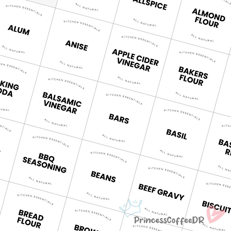800 Pantry Labels Print Your Own Label Printable Kitchen Etsy