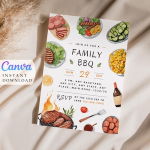 Family BBQ Invitation: Editable Cookout Template (Printable)