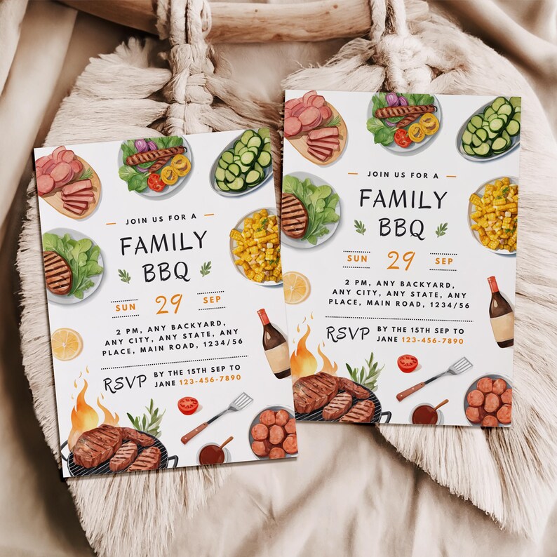 Family Bbq Invite Family Cookout Invitation Editable Template Summer Picnic Invite Printable Invitation
